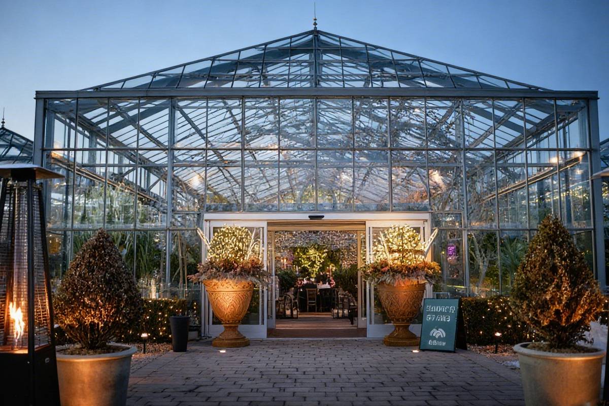glass  greenhouse,  Large  Greenhouse conservatory, greenhouse wedding